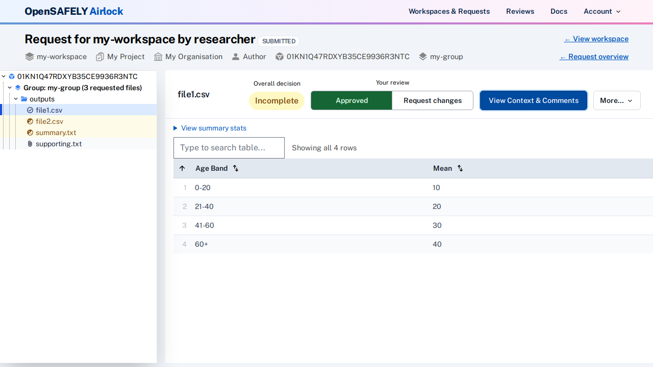 Request file post-approval